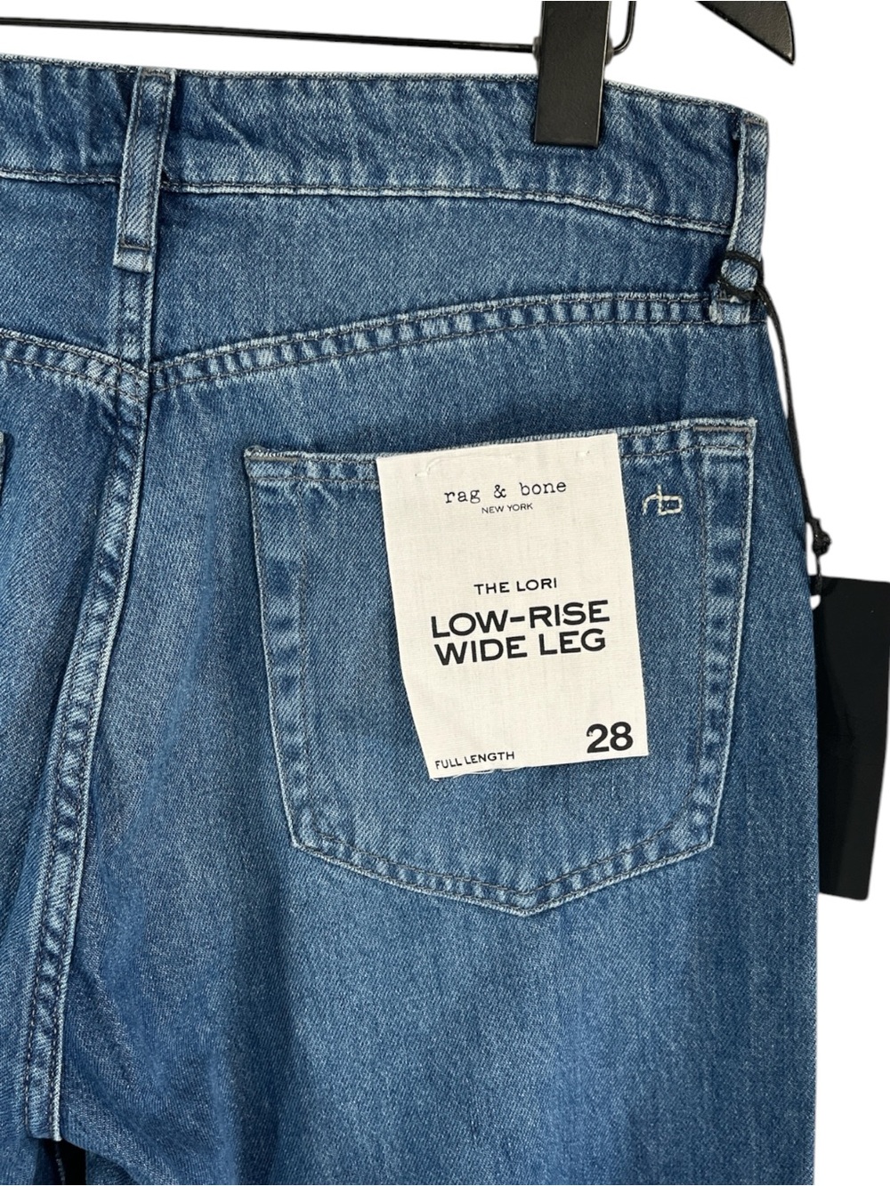 NWT Rag & Bone Lori Low Rise Wide Leg Full Length Jeans in Massie Wash Size 28 - Picture 9 of 10